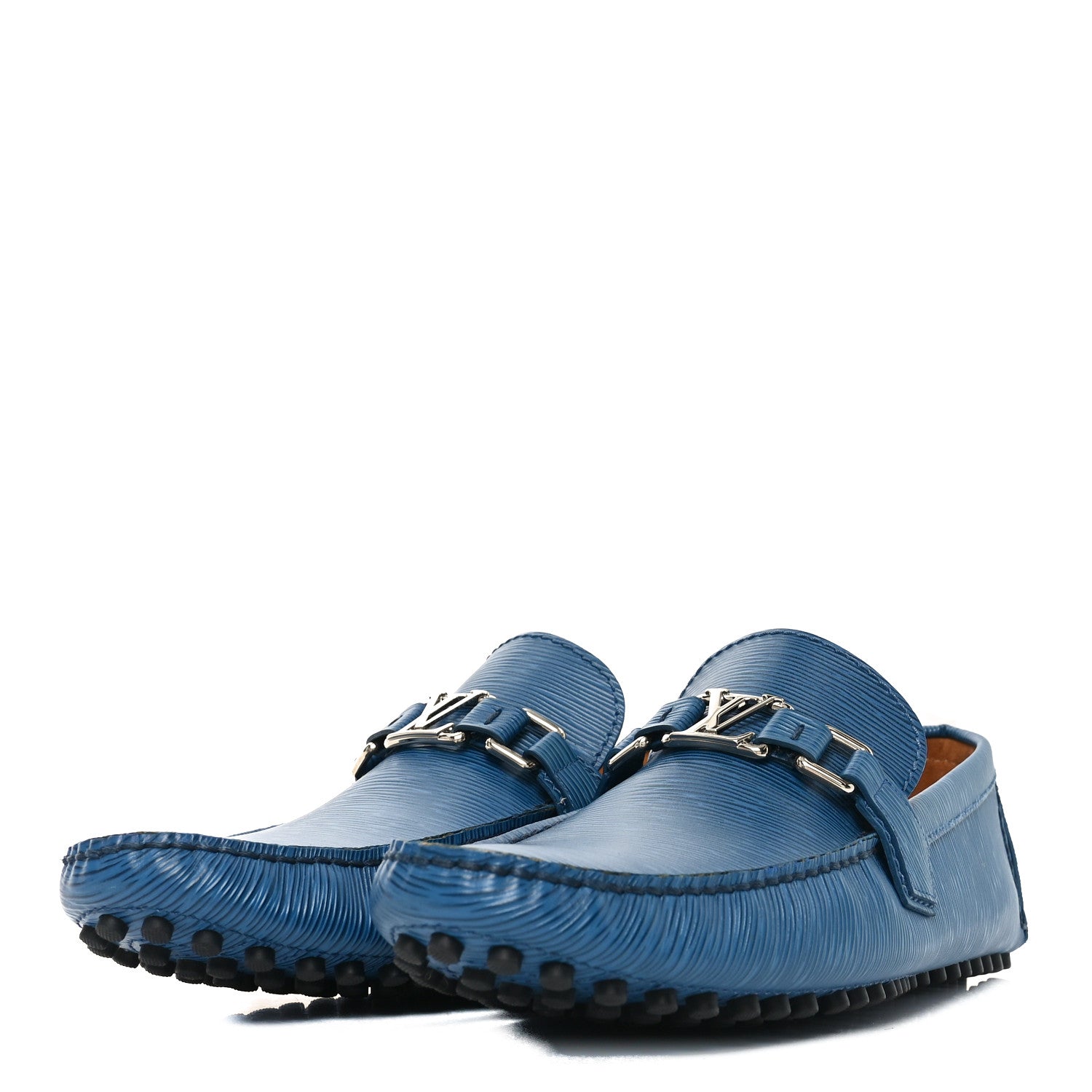 Louis Vuitton Epi Mens Hockenheim Moccasin Loafers 9 Cyan 4 of 9