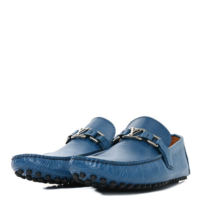 Louis Vuitton Epi Mens Hockenheim Moccasin Loafers 9 Cyan 4 of 9