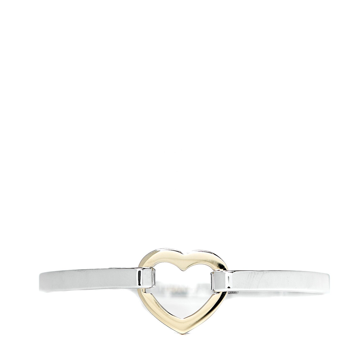 Sterling Silver 18K Yellow Gold Heart Buckle Bracelet