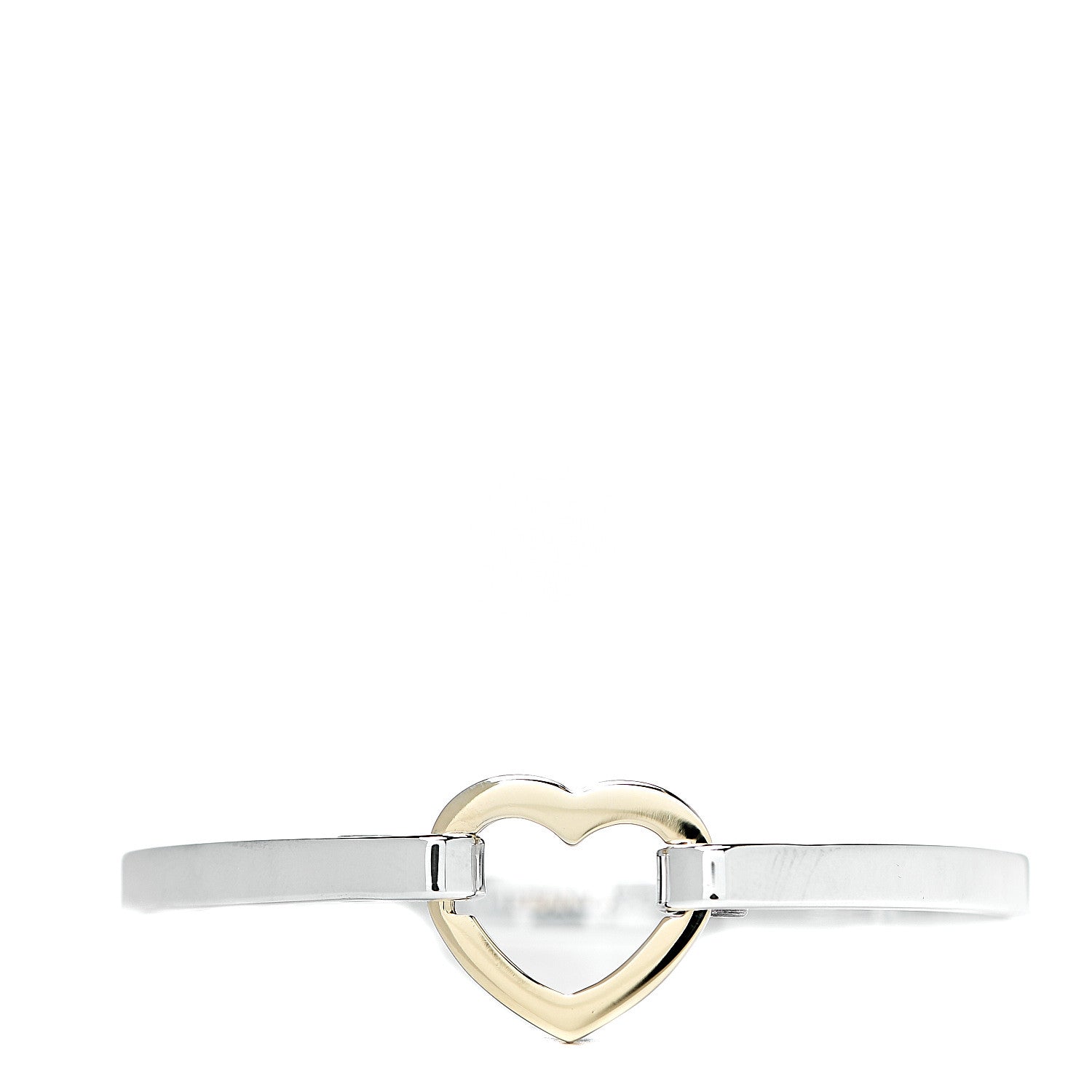 Tiffany Sterling Silver 18K Yellow Gold Heart Buckle Bracelet 1 of 3