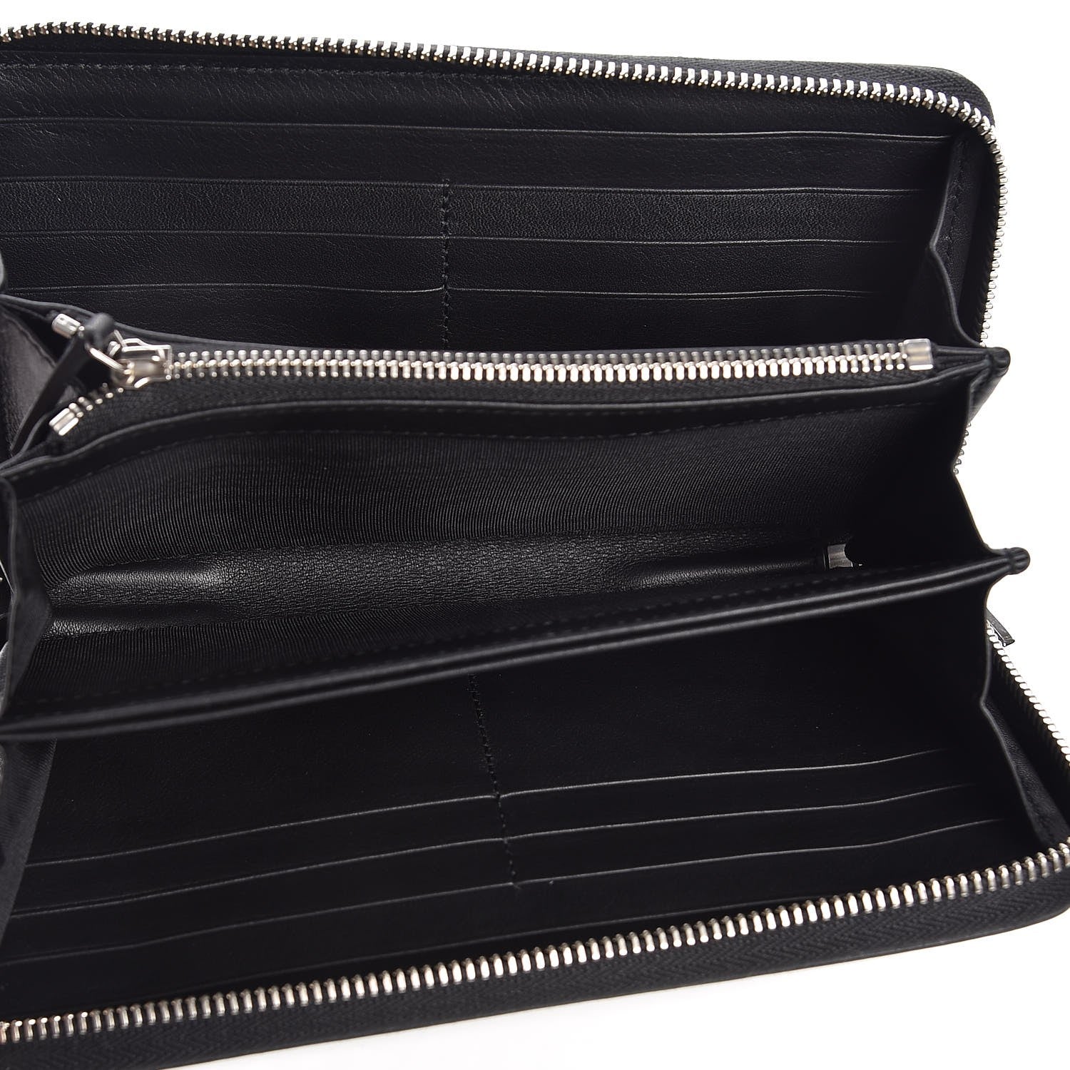 Gucci Calfskin Studded Zip Around Wallet Black 5 of 8