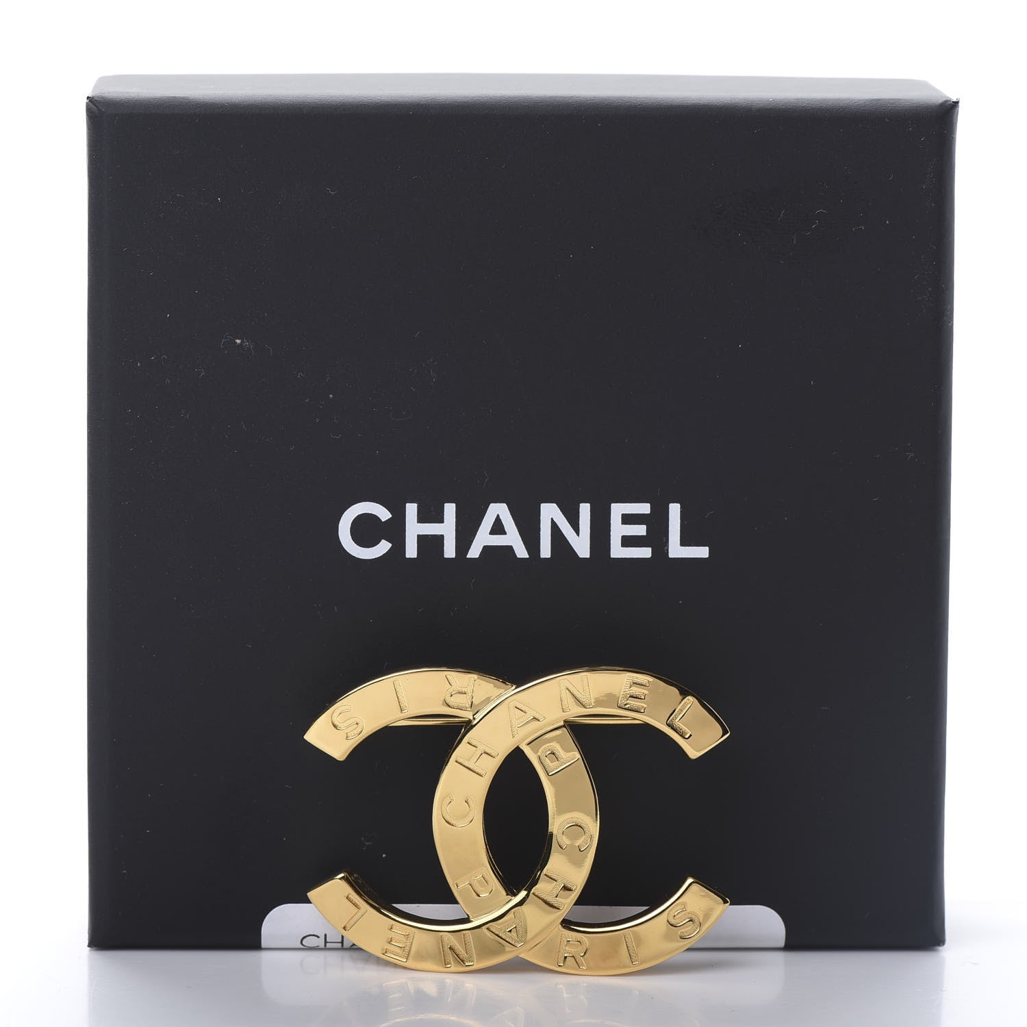 Chanel Metal Paris Button CC Large Brooch Gold 5 of 5