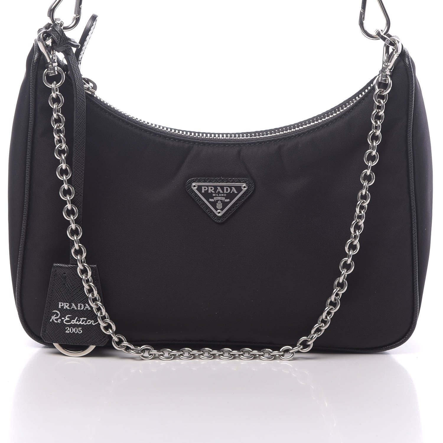 Prada Nylon Re-Edition 2005 Shoulder Bag Black 8 of 10