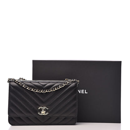 Chanel Lambskin Quilted Trendy CC Wallet On Chain WOC Black 13 of 13