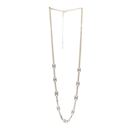 Chanel Crystal Chain CC Necklace Gold Silver 3 of 7