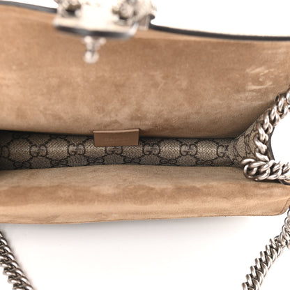 Gucci GG Supreme Monogram Suede Crystal Small Dionysus Shoulder Bag Beige Ebony Taupe 4 of 8