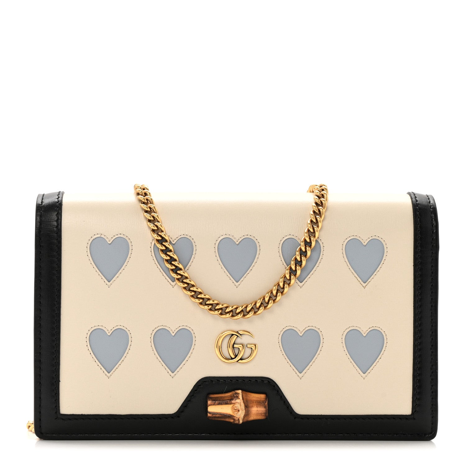 Gucci Calfskin Lovelight Mini Diana Chain Bag Mystic White
