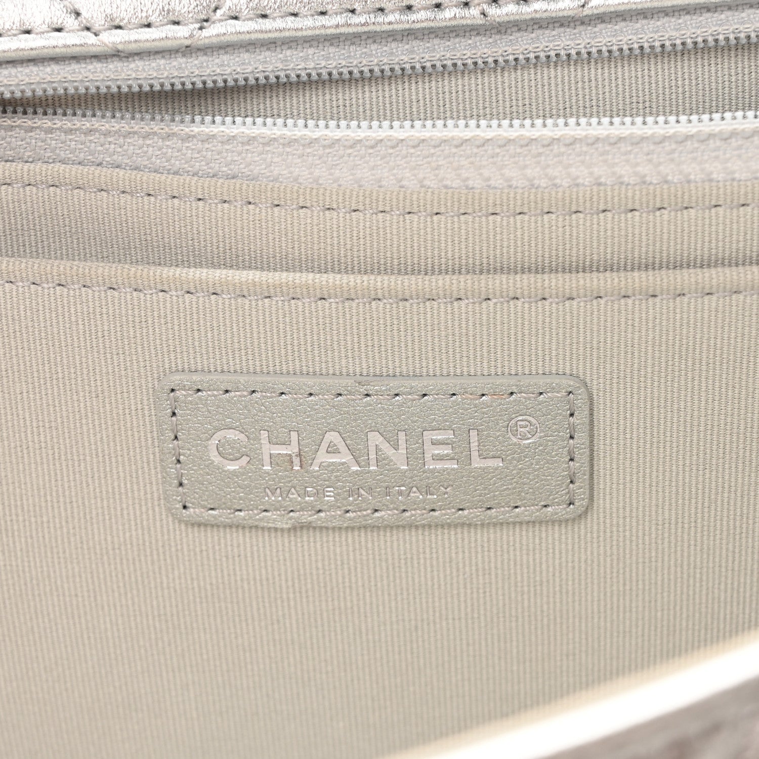 Chanel Metallic Lambskin Quilted XXL Travel Flap Bag Silver 6 of 10
