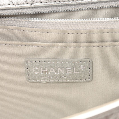 Chanel Metallic Lambskin Quilted XXL Travel Flap Bag Silver 6 of 10