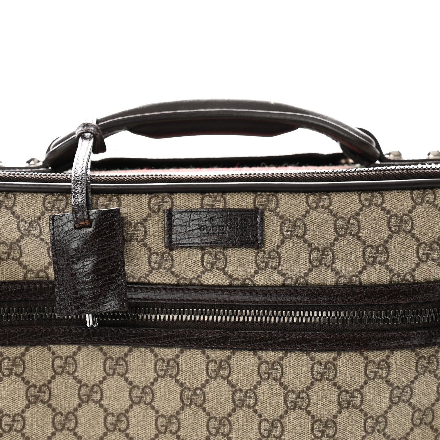 Gucci GG Plus Monogram Small Web Trolley Brown 7 of 13