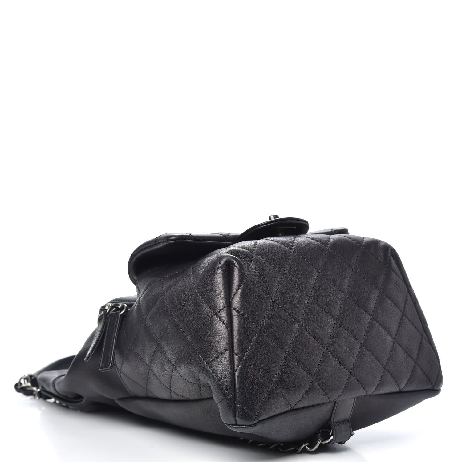 Chanel Lambskin Quilted Drawstring Backpack Black 4 of 11