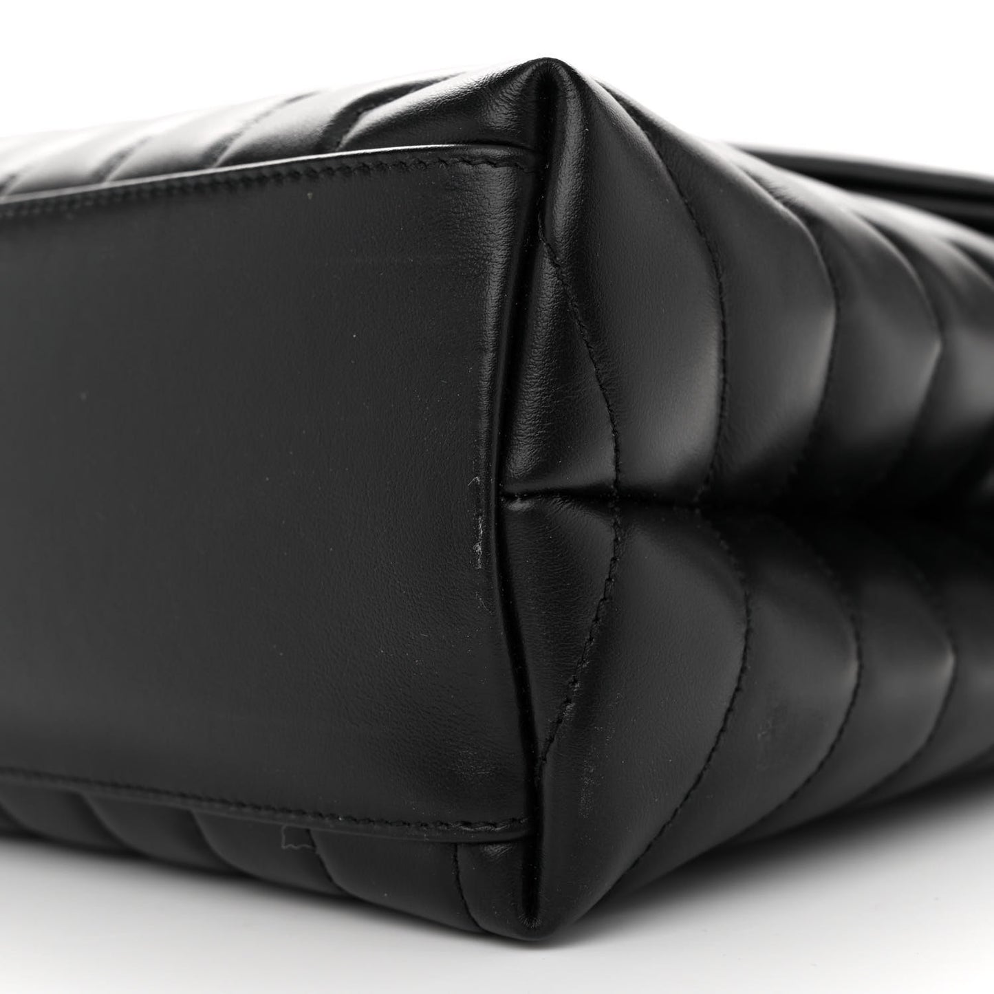 Calfskin Y Quilted Monogram Monochrome Medium Loulou Chain Satchel Black