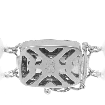 Mikimoto 18K White Gold Akoya Pearl 6-6.5mm Double Strand Bracelet 4 of 4