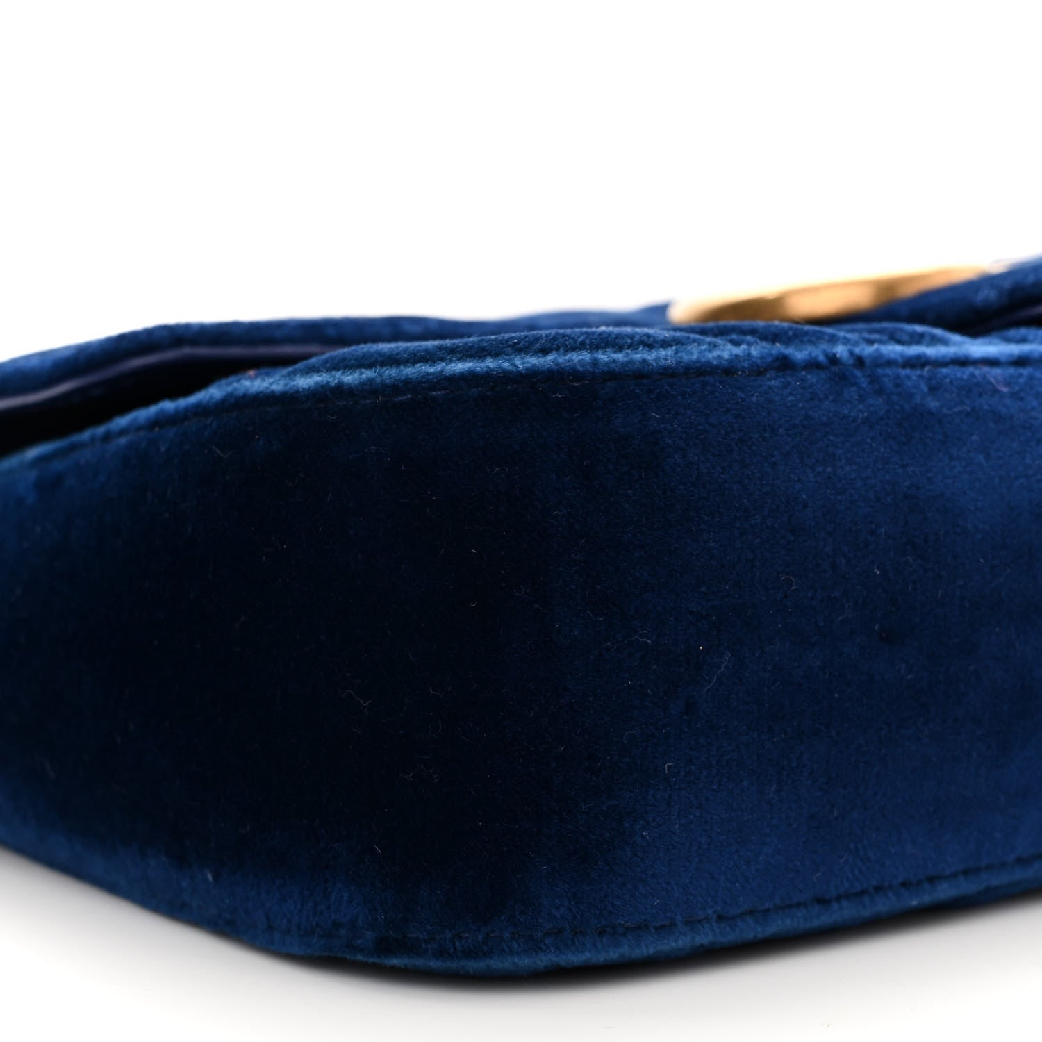 Gucci Velvet Matelasse Mini GG Marmont Shoulder Bag Cobalt Blue 10 of 11