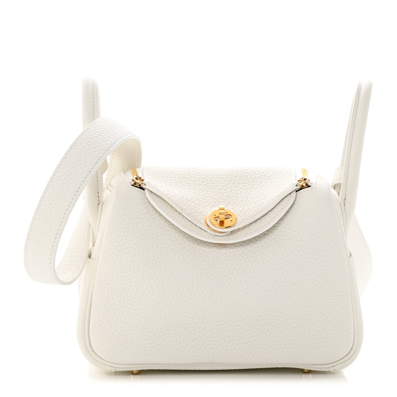 Hermes Taurillon Clemence Mini Lindy 20 New White 1 of 11