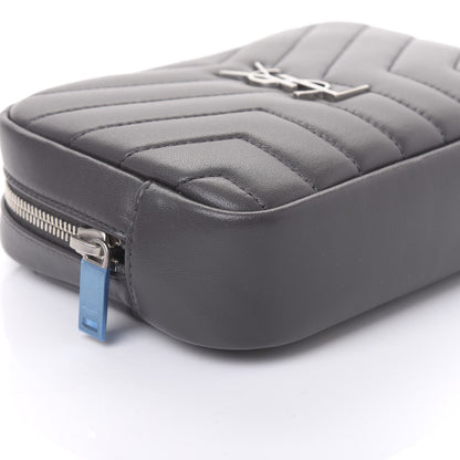Saint Laurent Lambskin Y Quilted Monogram Loulou Cosmetic Case Asphalt Grey 6 of 9