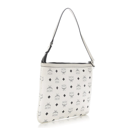 MCM Visetos Liz Shopper Tote Pouch White 3 of 13