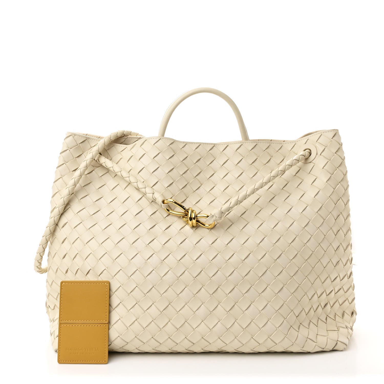 Bottega Veneta Nappa Intrecciato Large Andiamo Shoulder Bag Sea Salt 3 of 13