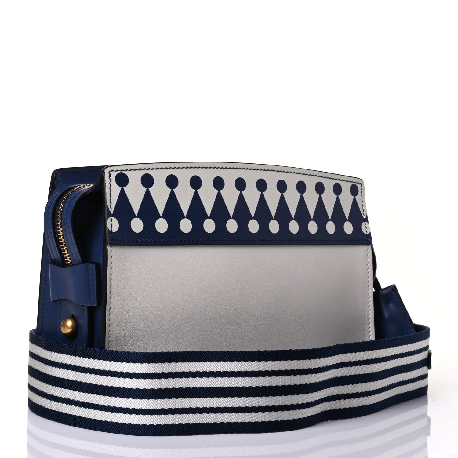 Prada City Calf Saffiano Greche Shoulder Bag White Viola 2 of 6