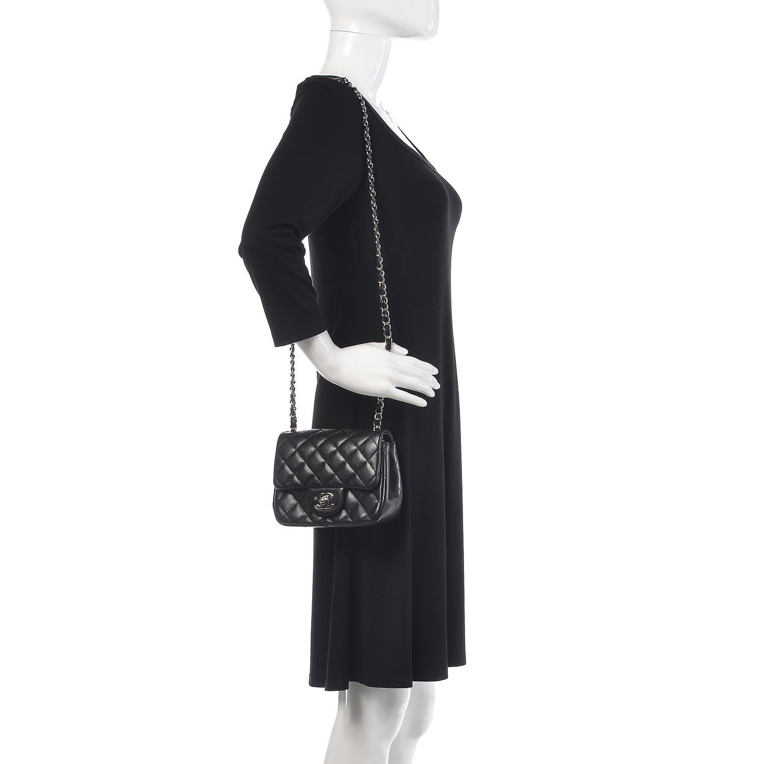 Chanel Caviar Quilted Mini Square Flap Black 2 of 9