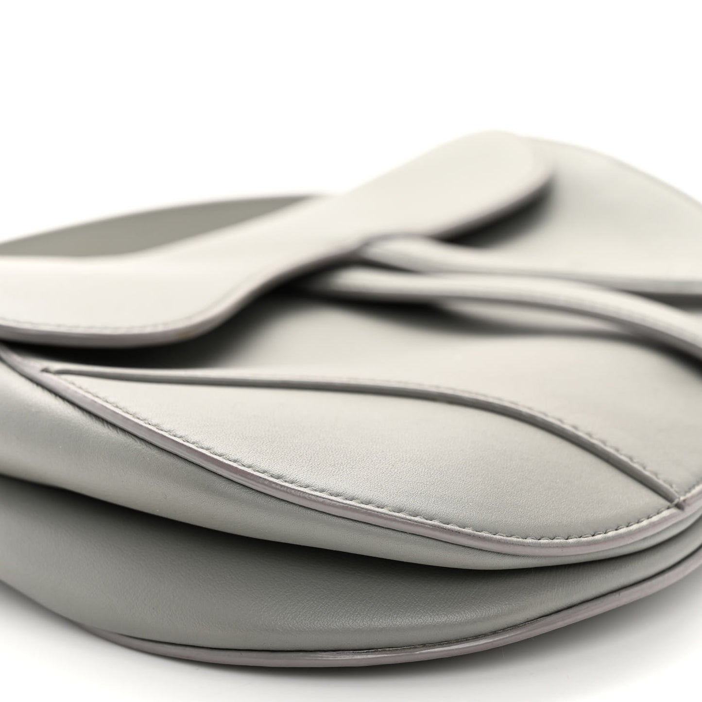 Ultra Matte Calfskin Saddle Bag Grey