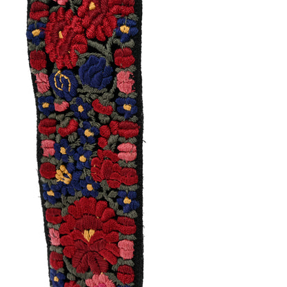 Christian Dior Lambskin Canvas Embroidered Floral Shoulder Strap Multicolor 5 of 6