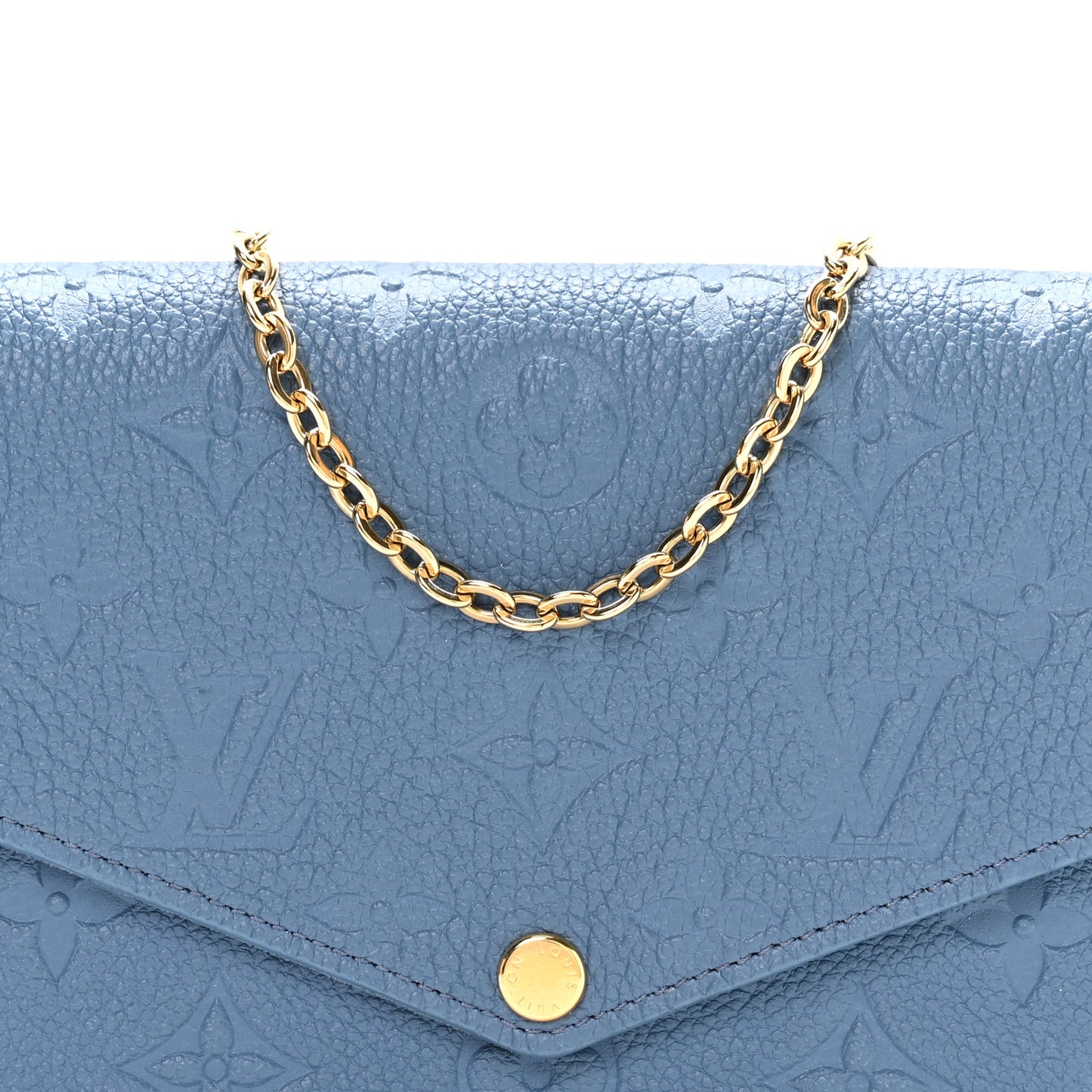 Empreinte Pochette Felicie Chain Wallet Blue Jean
