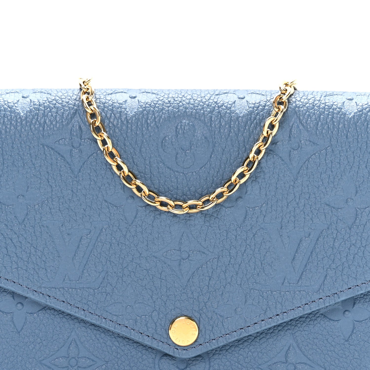 Louis Vuitton Empreinte Pochette Felicie Chain Wallet Blue Jean 8 of 11