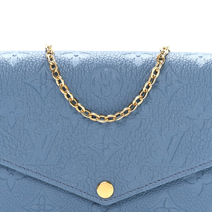 Louis Vuitton Empreinte Pochette Felicie Chain Wallet Blue Jean 8 of 11