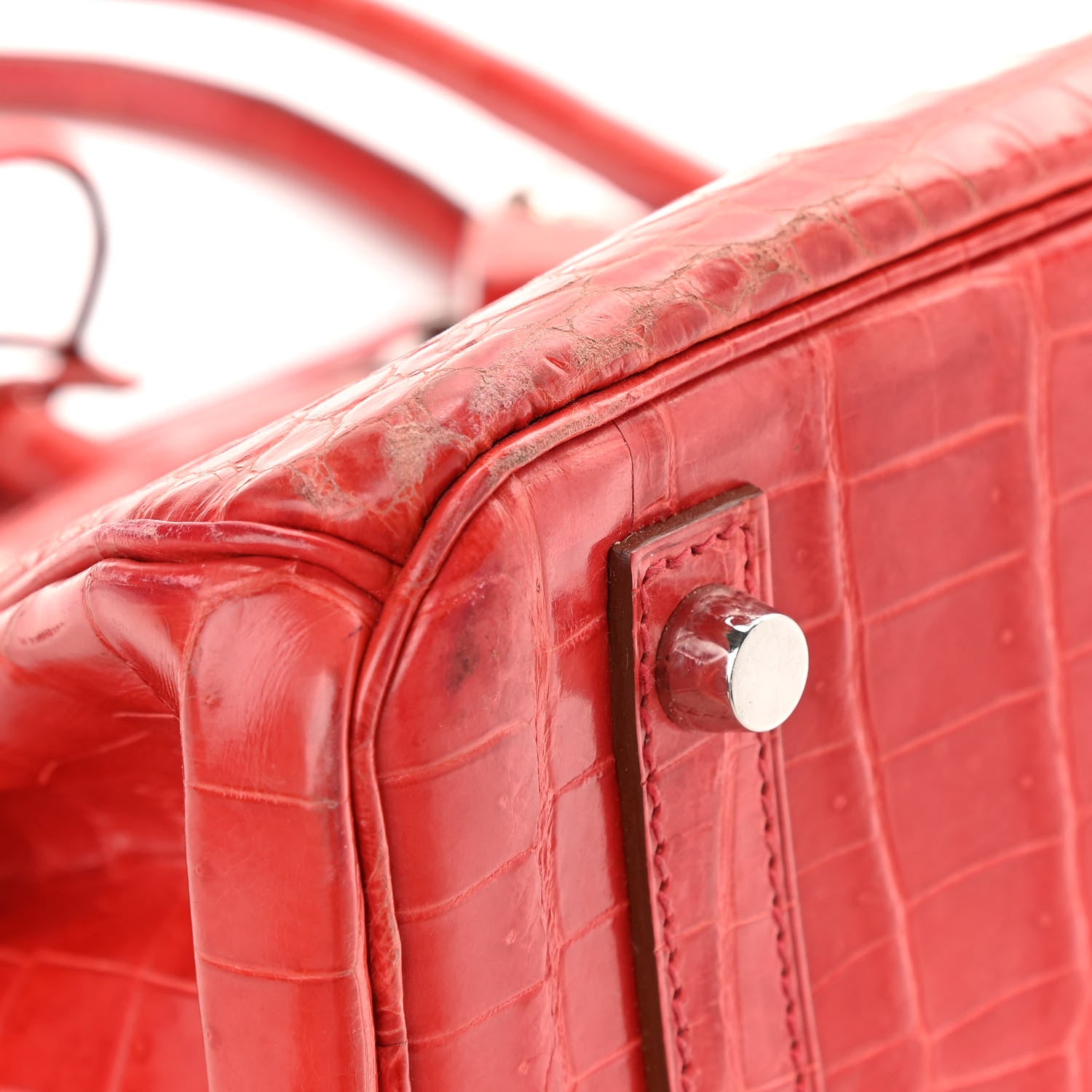Hermes Shiny Niloticus Crocodile Birkin 30 Sanguine 12 of 14