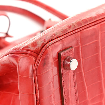 Hermes Shiny Niloticus Crocodile Birkin 30 Sanguine 12 of 14