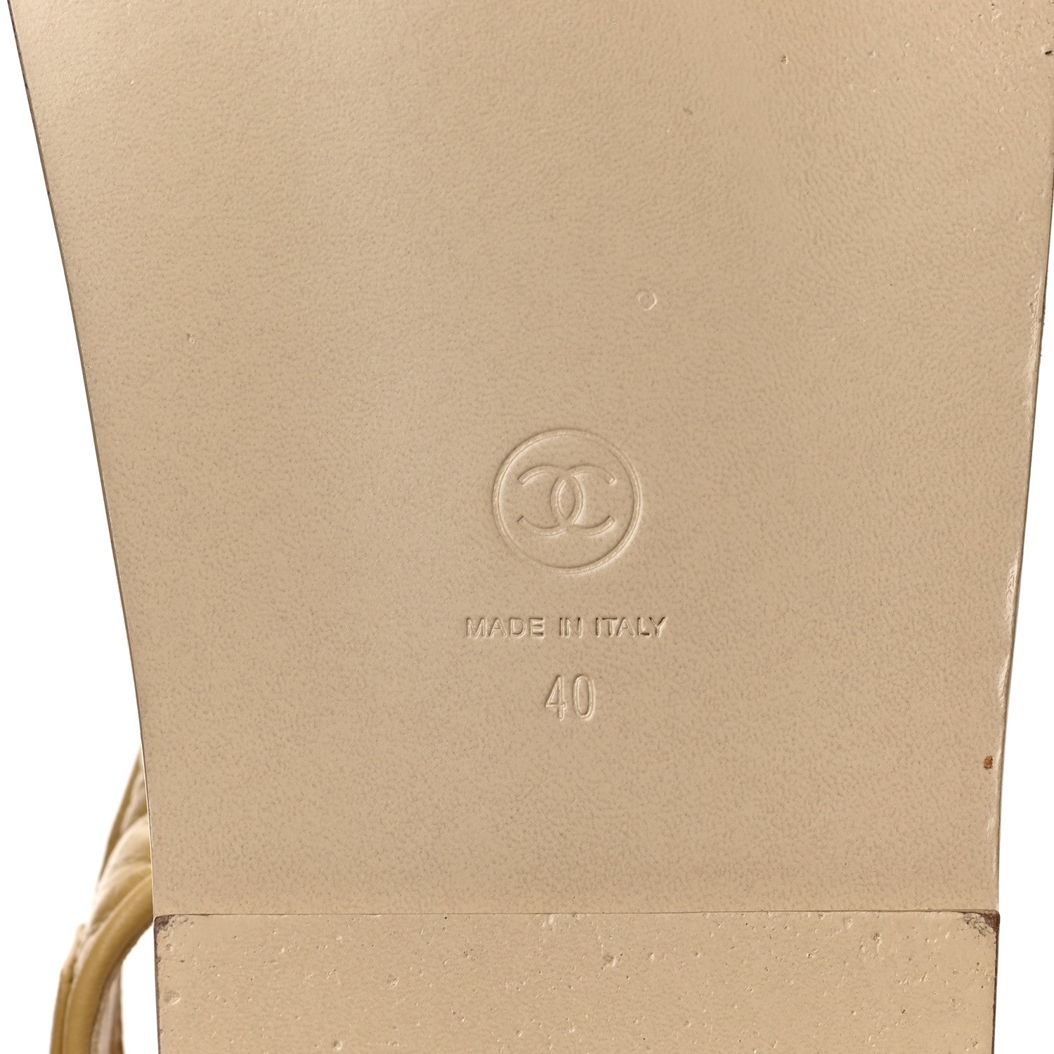 Chanel Crumpled Shiny Lambskin Velcro Dad Sandals 40 Beige 6 of 9
