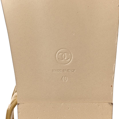 Chanel Crumpled Shiny Lambskin Velcro Dad Sandals 40 Beige 6 of 9