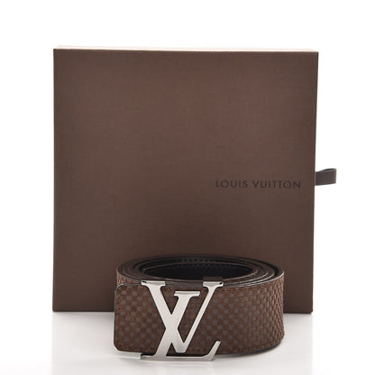 Louis Vuitton Suede Calfskin Mini Damier 40mm LV Initiales Belt 110 44 Moka 7 of 7