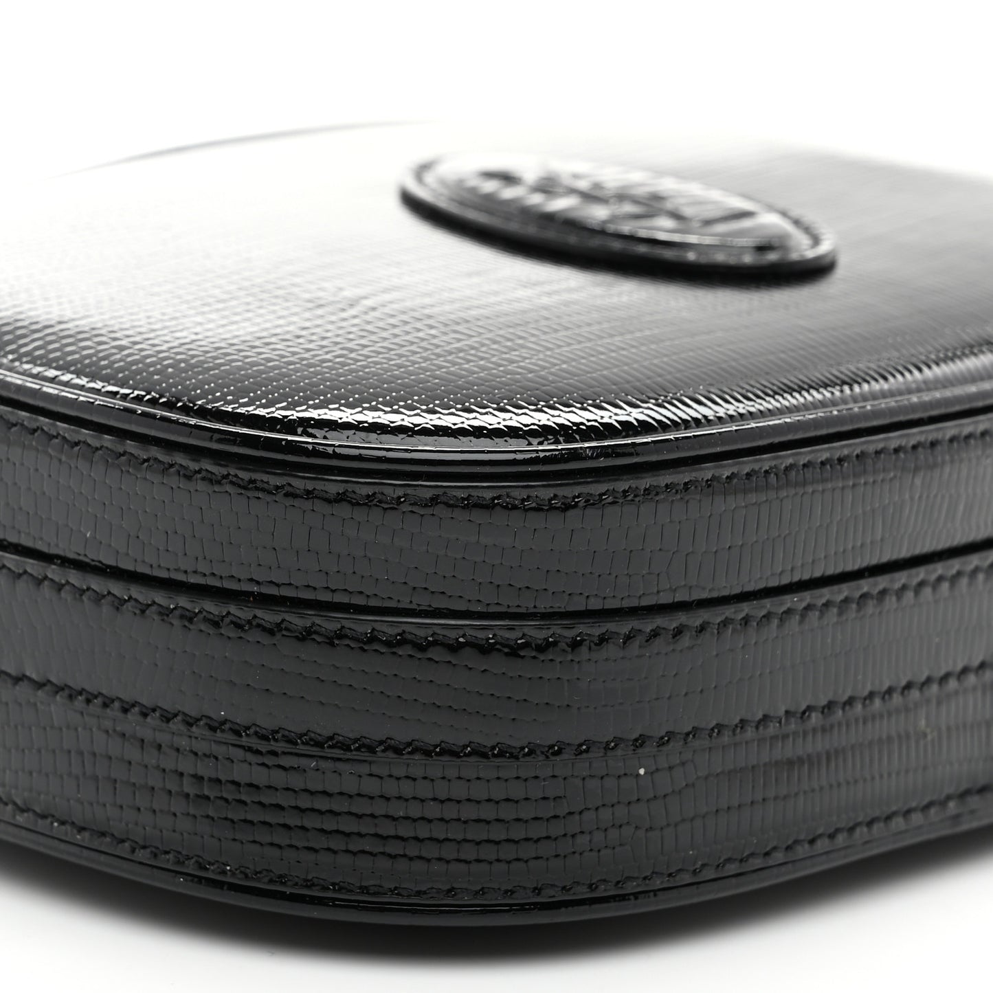 Calfskin Lizard Embossed Le 61 Camera Bag Black