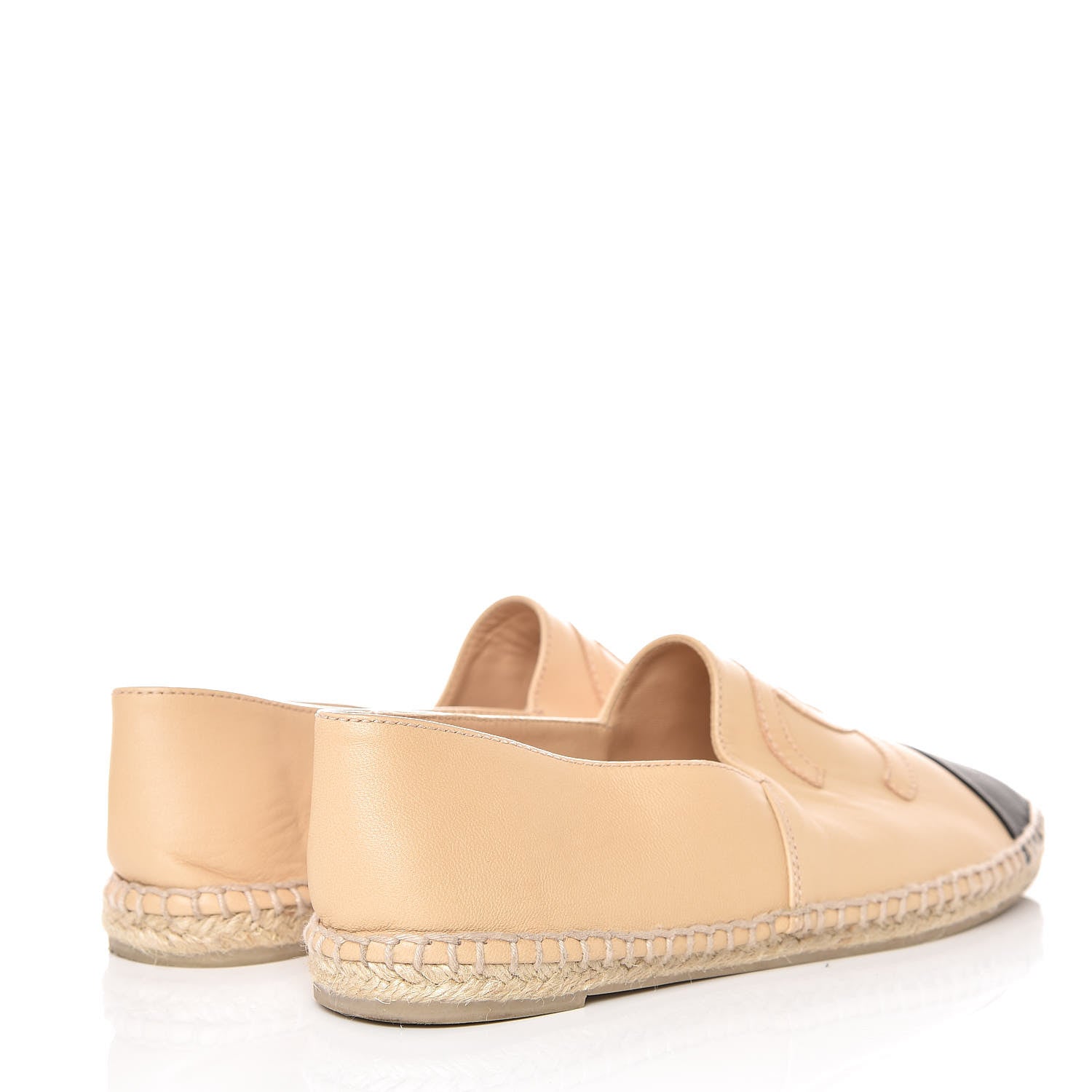 Chanel Lambskin CC Espadrilles 39 Beige Black 4 of 12