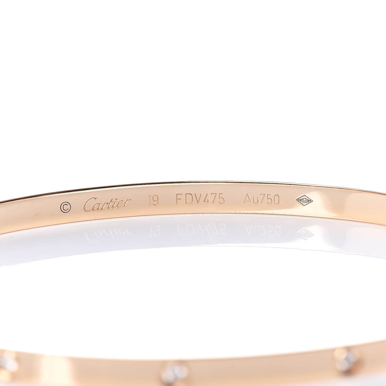 Cartier 18K Yellow Gold 10 Diamond Small LOVE Bracelet 19 4 of 6