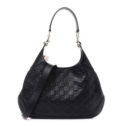 Gucci GG Calfskin Embossed B Medium Shoulder Bag Arabella Black 1 of 10