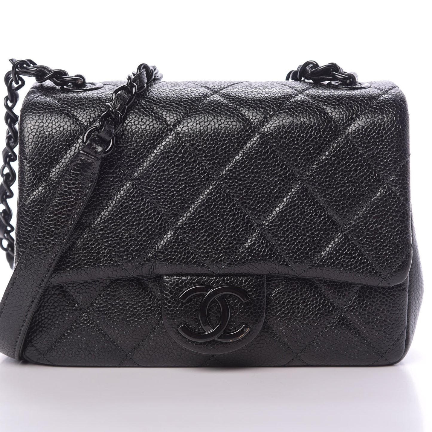 Caviar Quilted Incognito Mini Square Flap Black
