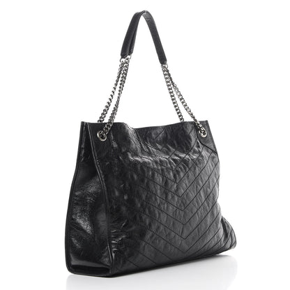 Saint Laurent Crinkled Calfskin Matelasse Monogram Niki Shoulder Bag Black 3 of 18