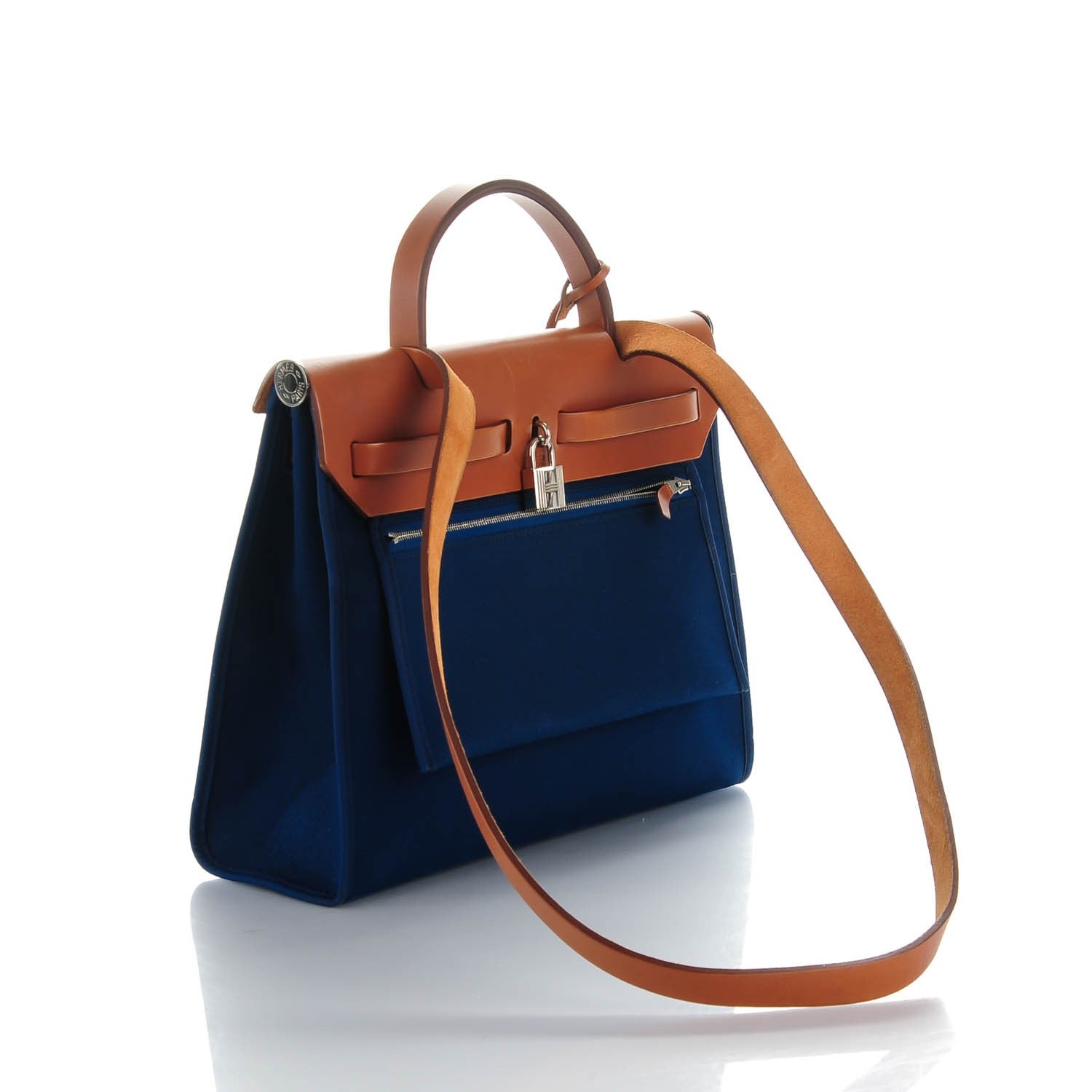 Hermes Toile Vache Hunter Herbag Zip PM 31 Bleu Indigo 3 of 7