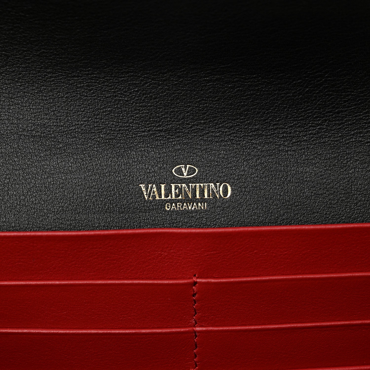 Valentino Garavani Smooth Calfskin Rockstud Heart Wallet On Chain Black Multicolor 6 of 12