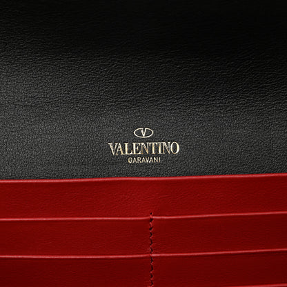 Valentino Garavani Smooth Calfskin Rockstud Heart Wallet On Chain Black Multicolor 6 of 12