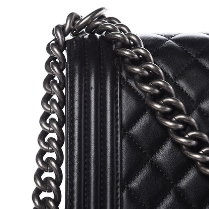 Chanel Lambskin Quilted Large Boy Flap Black 9 of 15