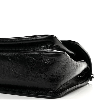 Saint Laurent Crinkled Lambskin Matelasse Monogram Baby Niki Chain Satchel Black 10 of 12