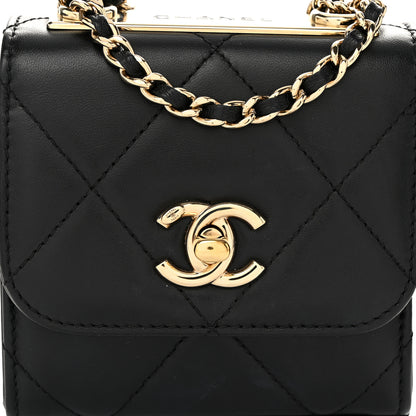 Chanel Lambskin Quilted Mini Trendy CC Clutch With Chain Black 8 of 11