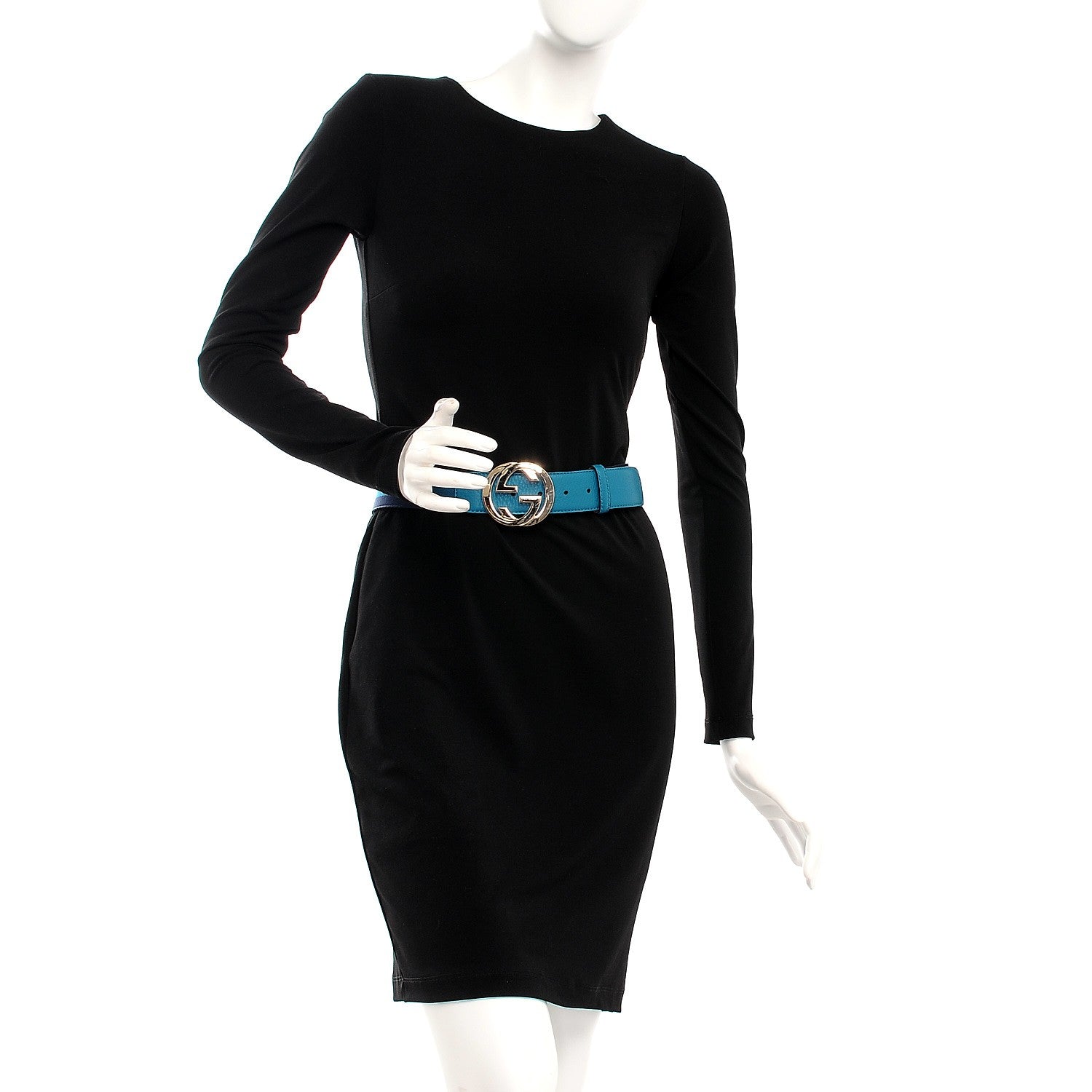 Gucci Web Interlocking GG Belt 100 40 Navy Light Blue 2 of 6