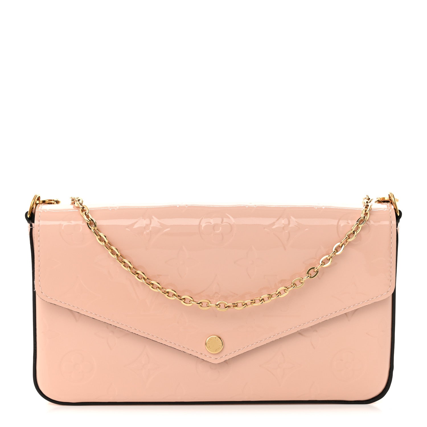 Louis Vuitton Vernis Felicie Chain Wallet Rose Ballerine 1 of 12