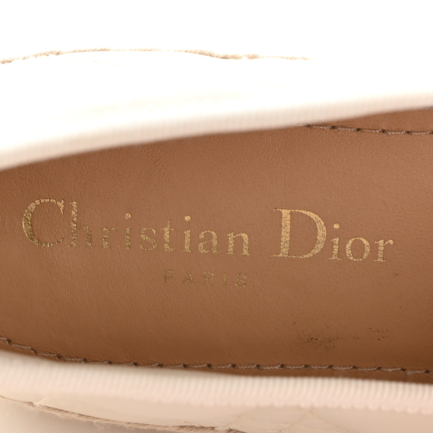 Christian Dior Calfskin Cannage Granville Espadrilles 38.5 Off White 8 of 11
