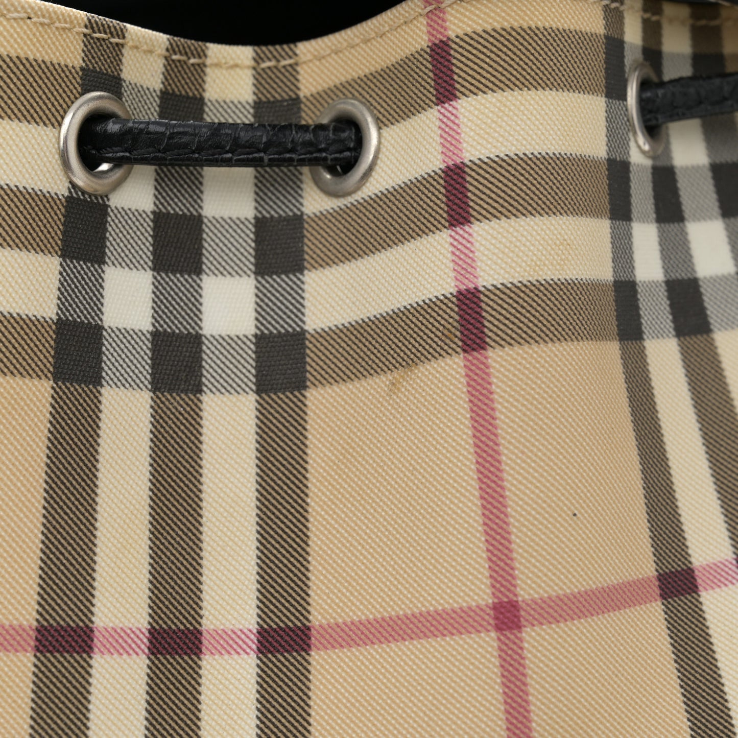 House Check Drawstring Backpack Black